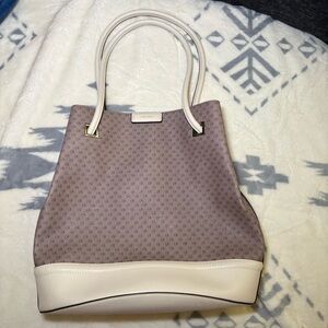 Calvin Klein Taupe and Cream Tote Bag